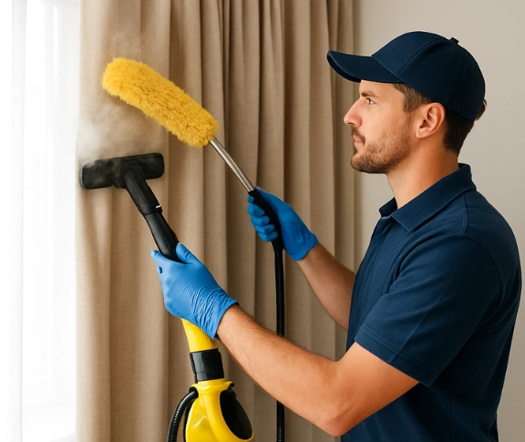 Trusted residential curtain cleaning technician Matty Curtain Cleaning miller-nsw QLD